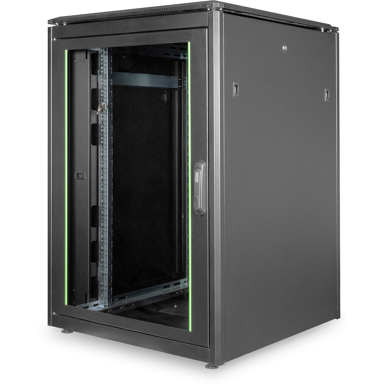 DIGITUS Netzwerkschrank Unique 22HE 1164x800x800mm schwarz (Speditionsversand)