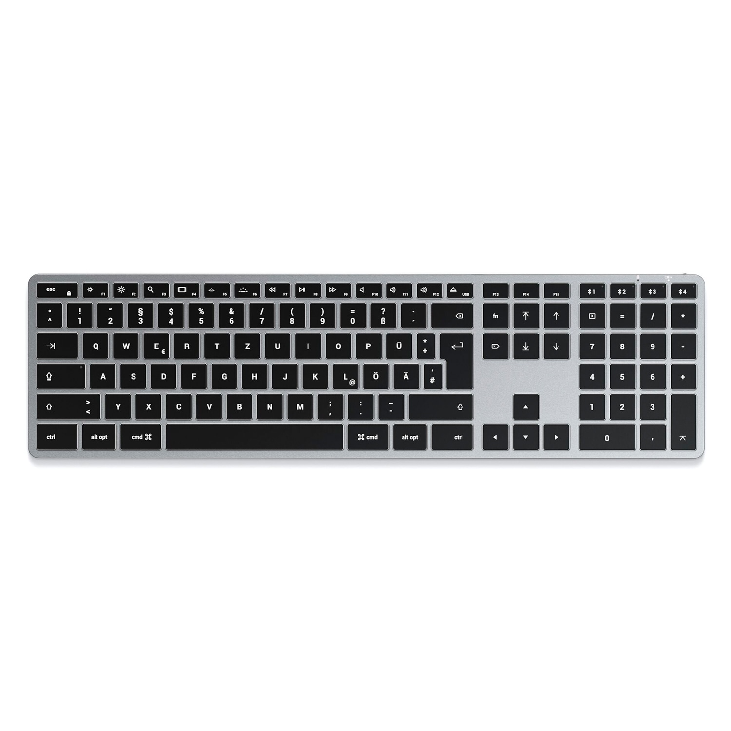 Satechi Slim X3 Bluetooth Tastatur, Schwarz/Grau, Bluetooth, Deutsch, ST-BTSX3M-DE