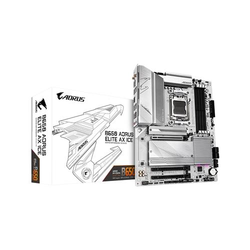 GIGABYTE B650M AORUS ELITE AX ICE mATX Mainboard Sockel AM5 HDMI/DP/USB-C/WIFI6E