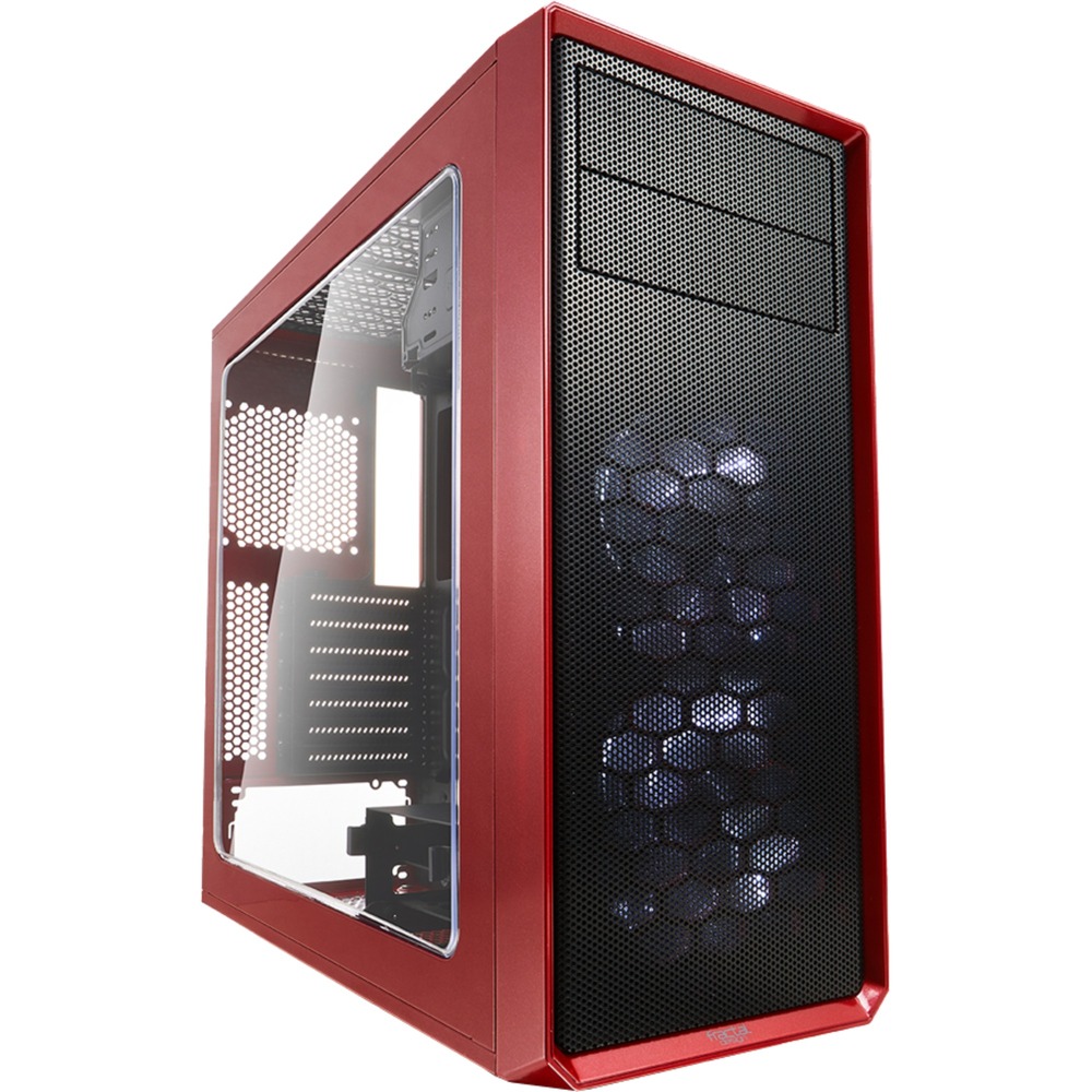 Fractal Design Focus G ATX Gaming Gehäuse mit Seitenfenster, Rot