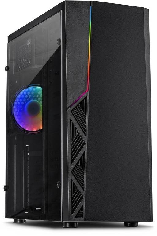 Inter-Tech B-02RGB Gaming Tower ATX/MicroATX Gehäuse Schwarz
