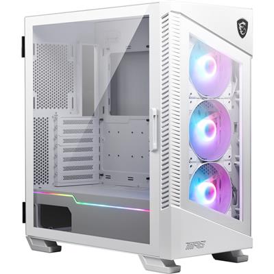 MSI MPG Velox 100R MIDI Tower Gaming Gehäuse, Echtglas Seitenfenster RGB Weiß