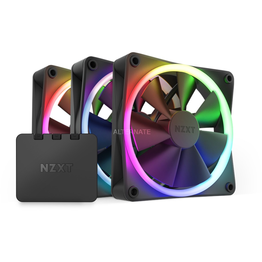 NZXT F120 RGB Gehäuselüfter 120mm Schwarz 3er Pack