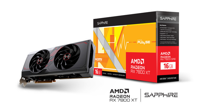 SAPPHIRE AMD Radeon RX 7800 XT Pulse OC Grafikkarte 16GB GDDR6 2xHDMI/2xDP