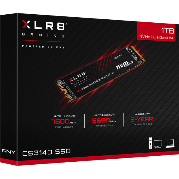 PNY XLR8 CS3140 1TB M.2 NVMe Gen4 x4 Internal Solid State Drive