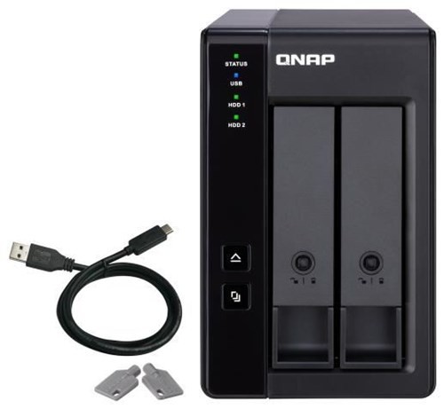QNAP TR-002 2 Bay USB Type-C Direct Attached Storage with Hardware RAID