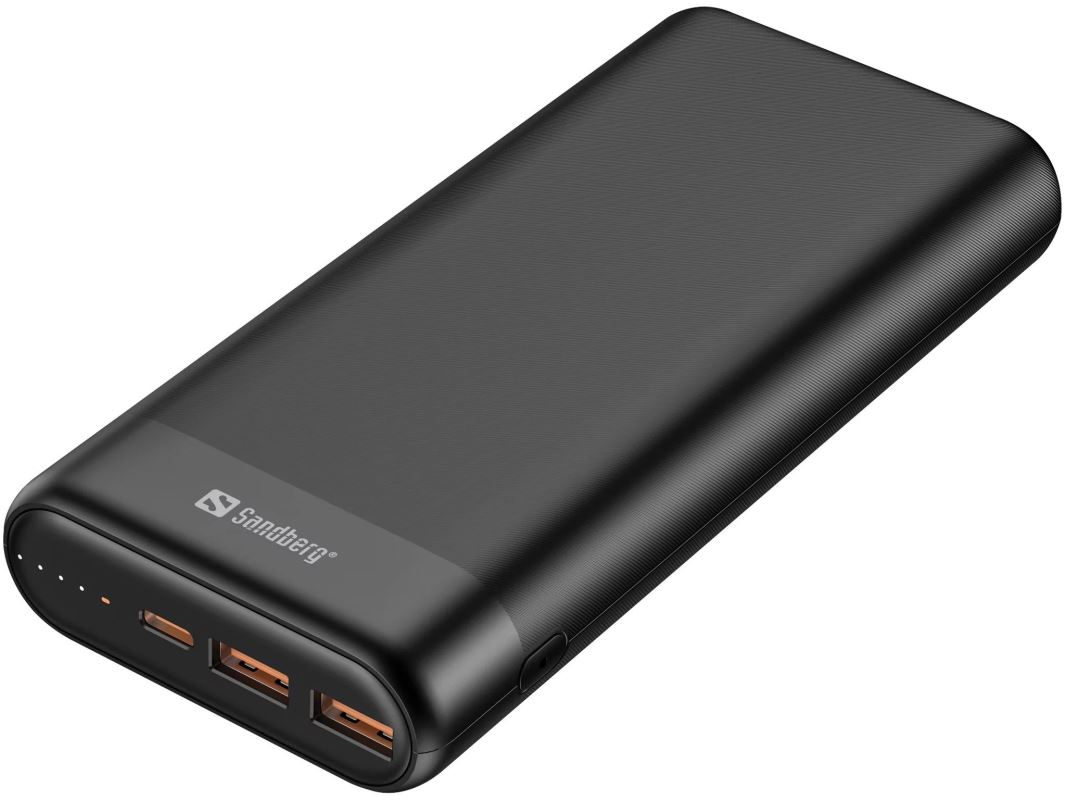 Sandberg 420-62 Powerbank 20000mAh 65W QC3.0 USB-C/2xUSB-A Schwarz