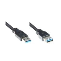 Good Connections USB 3.0 Verlängerungskabel 0,5m St. A zu Bu. A schwarz