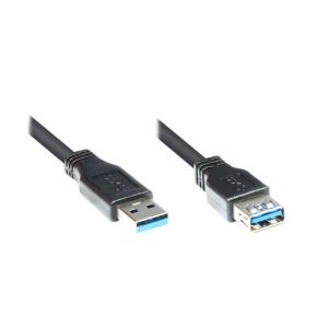 Good Connections USB 3.0 Verlängerungskabel 1m St. A zu Bu. A schwarz