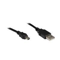 GoodConnections USB 2.0 A > Mini-B 5-pin(ST-ST) 1,8m Adapterkabel Schwarz