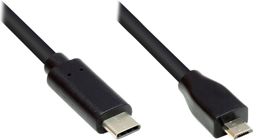 Good Connections Anschlusskabel 0,5m USB 2.0 USB-C zu USB 2.0 Micro B schwarz