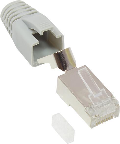 Good Connections Netzwerkstecker Cat.6A RJ45 geschirmt für Cat.7 Kabel grau