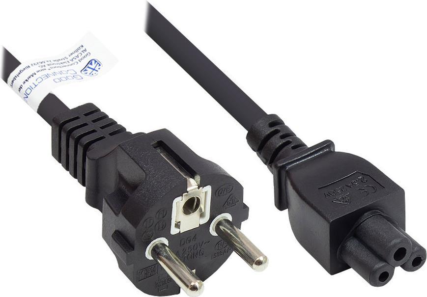 Good Connections Netzkabel Schutzkontakt an C5 (gerade) schwarz, 1,8m