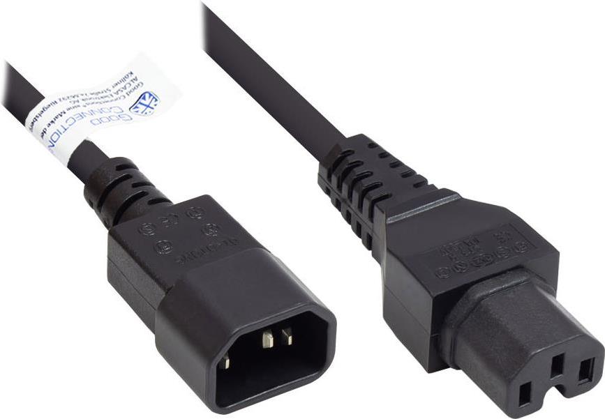 Good Connections Kaltgeräte-Warmgeräte C14 an C15 schw. 2m