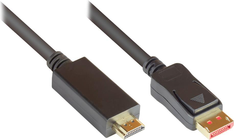 Good Connections DP/HDMI 1.4 Anschlusskabel 4K UHD @ 60Hz OFC verg. schwarz 2m
