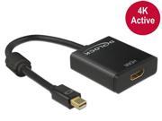 Delock Adapter mini DisplayPort 1.2 Stecker > HDMI Buchse 4K Aktiv schwarz