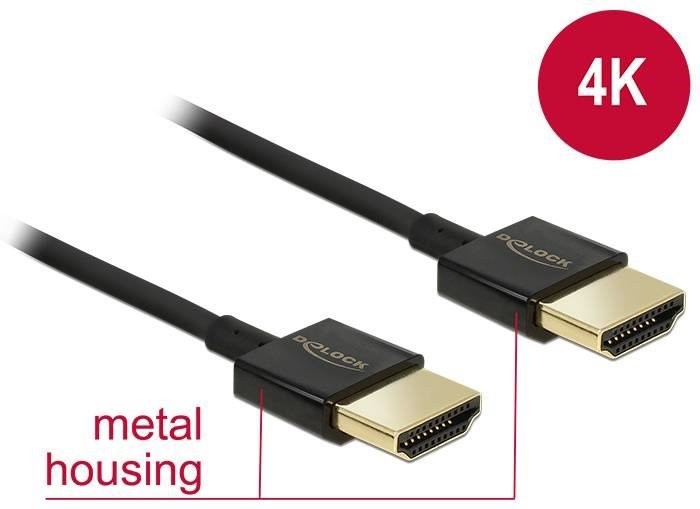 Delock Kabel High Speed HDMI mit Ethernet - HDMI Stecker  HDMI Stecker 3D 1m