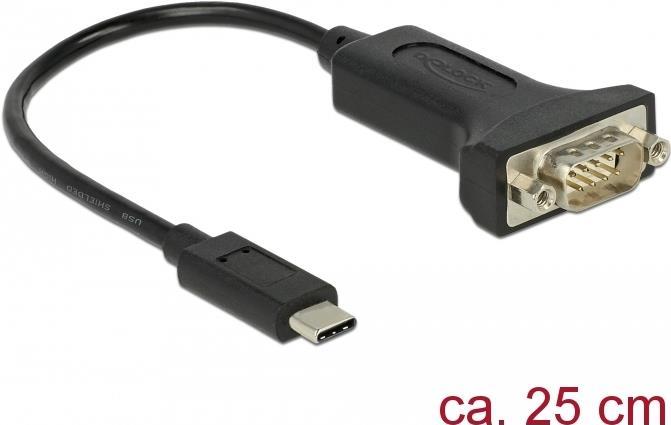 Delock Adapter USB Type-C™ > 1 x Seriell DB9 RS-232 15cm schwarz