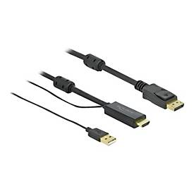 Delock 85963 HDMI + USB zu DisplayPort Kabel 4K 30 Hz 1 m