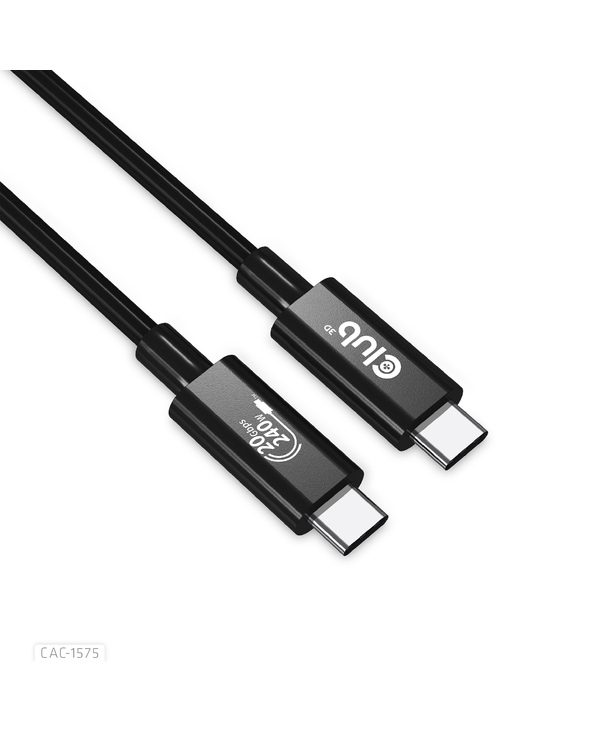 Club 3D USB 4 2x2 Typ-C Kabel USB-IF 4K60Hz PD 240W St./St. 2m schwarz CAC-1575