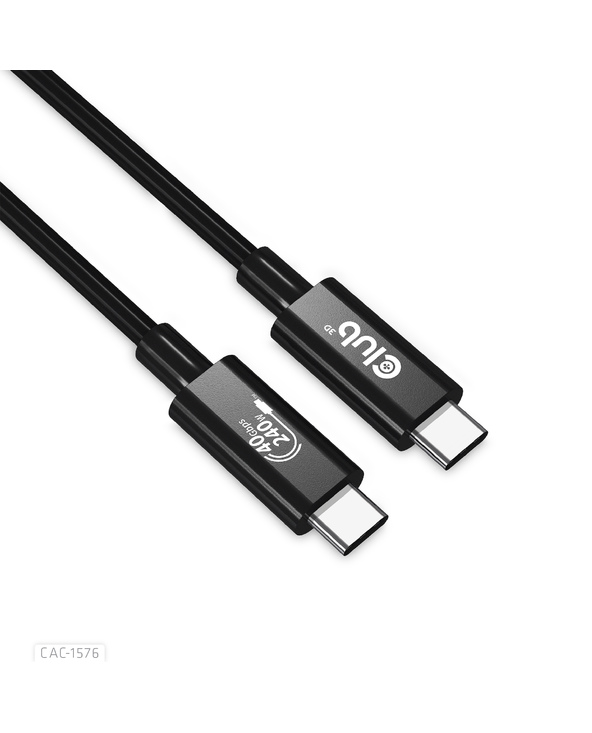 Club 3D USB 4 3x2 Typ-C Kabel USB-IF 8K60Hz PD 240W St./St. 1m schwarz CAC-1576