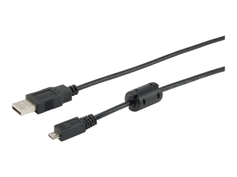 Equip Kabel USB-A 2.0 -> micro B St/St 1.00m Ferrit schwarz Polybeutel