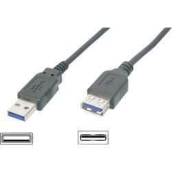 DIGITUS USB 3.0 Verlängerungskabel Typ A -A St/Bu 1.8m, sw