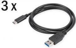 DIGITUS USB 2.0 Ladekabel set Typ C -A St/St 1.0m. sw