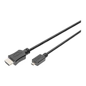 DIGITUS HDMI 4K Anschlusskabel, Typ D - A St/St, 2,0m, schwarz