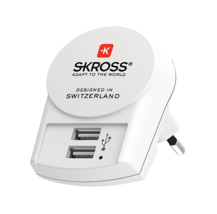 SKROSS World Adapter Pro + USB 2xA 3-polig (7A) Reiseadapter 1302521