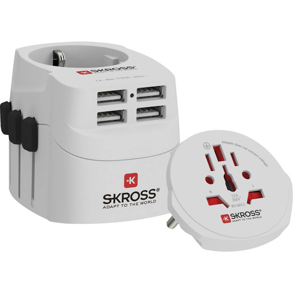 SKROSS Pro Light USB 4xA Reiseadapter 1302461