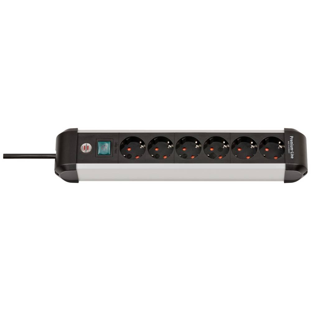 Brennenstuhl Premium-Alu-Line Steckdosenleiste 6-fach 3m silber