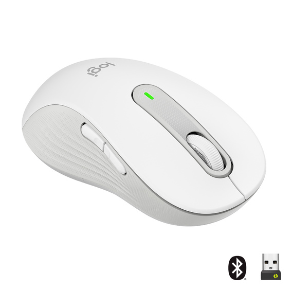 Logitech Signature M650 L LEFT Mouse large size left-handed optical 5 buttons wireless Bluetooth 2.4 GHz OFF-WHITE