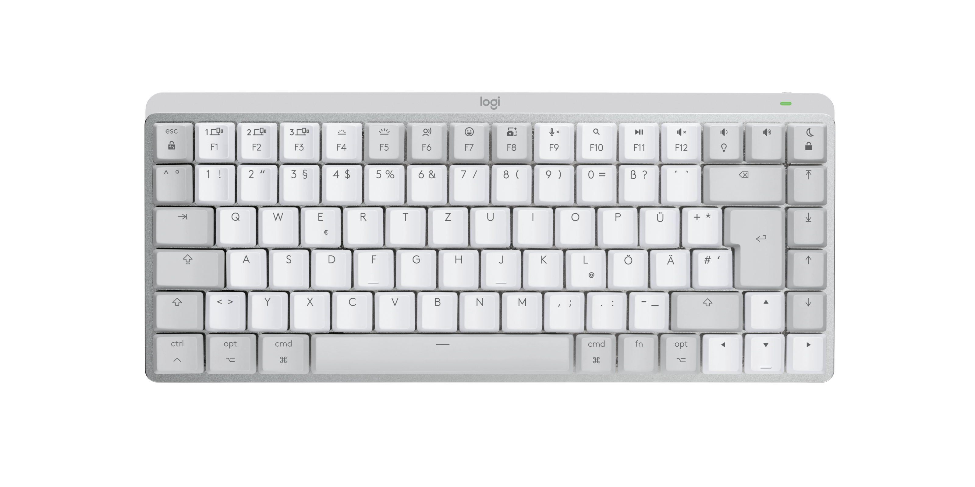 Logitech MX Mechanical Mini for Mac Minimalist Wireless Illuminated Keyboard - PALE GREY - (DEU) - EMEA