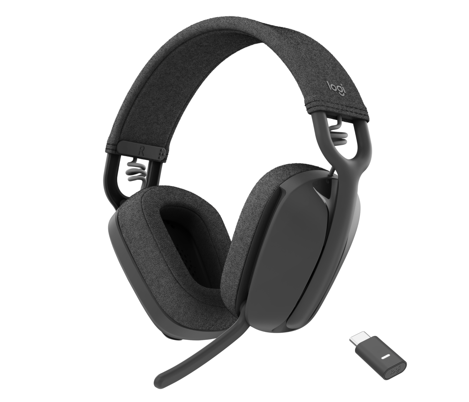 Logitech Zone Vibe Wireless Headset full size Bluetooth wireless USB-C via Bluetooth adapter graphite Certified for Microsoft Teams