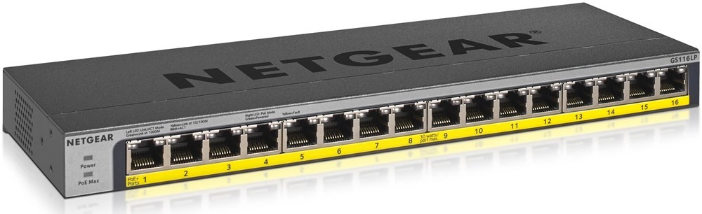 16P Netgear GS116LP PoE+