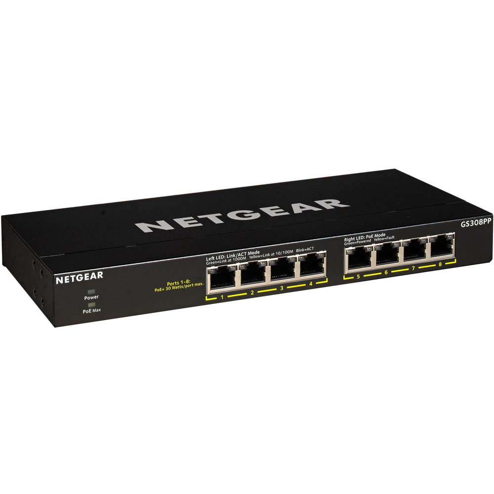8P Netgear GS308PP RM PoE+