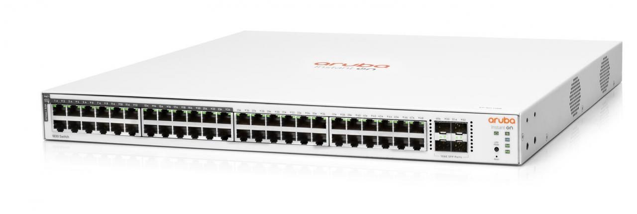 HPE Aruba Instant On 1830 48G Class4 PoE 4SFP 370W 48-Port Smart Managed Switch