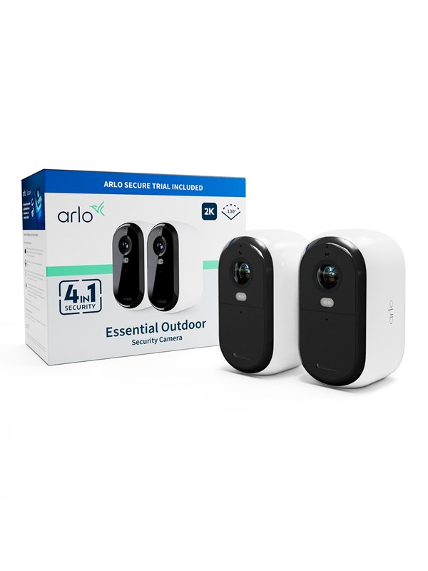 Arlo Essential 2 2K Outdoor Kamera außen - 2er Set weiß