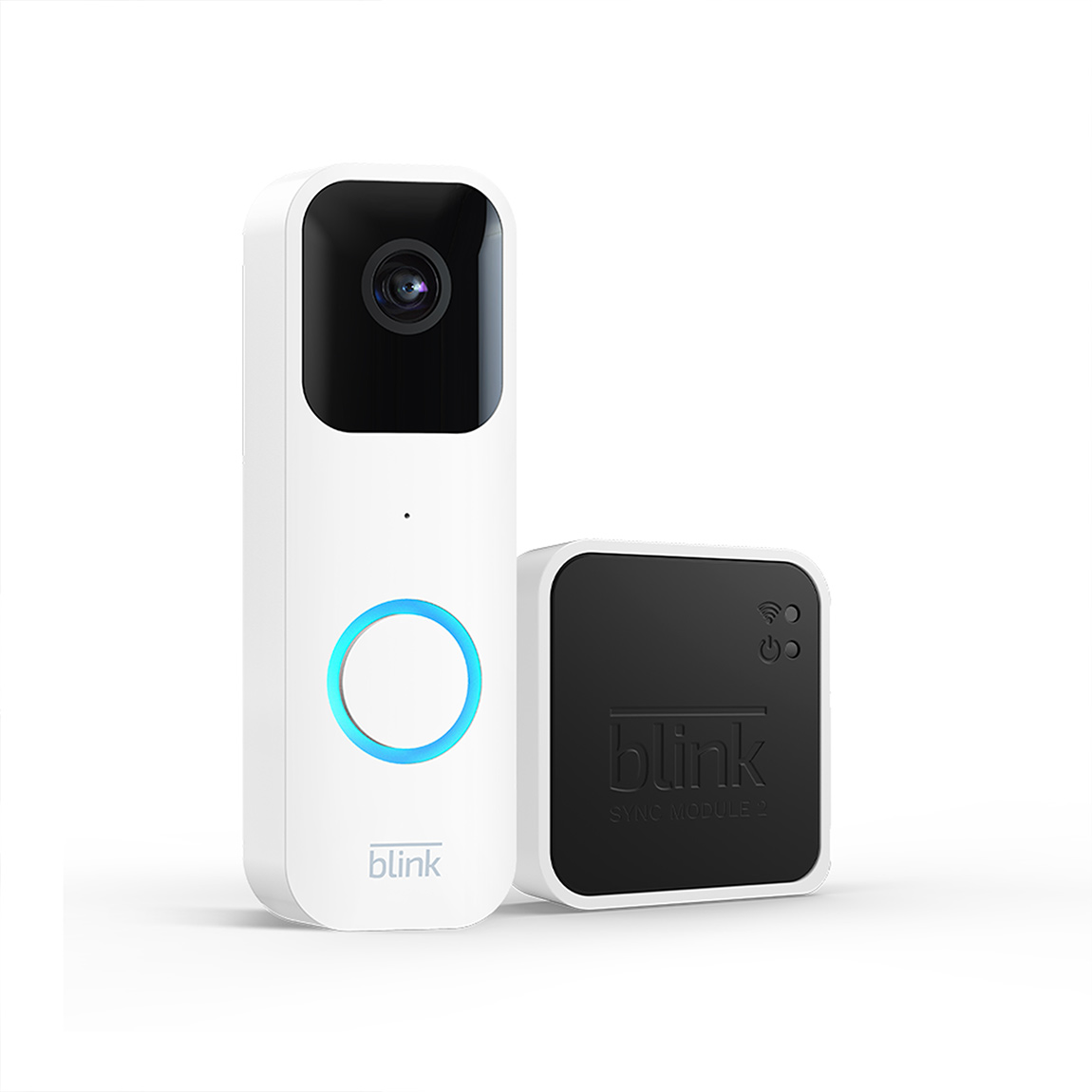 Blink Video Doorbell + Sync Module 2 - Zwei-Wege-Audio, HD-Video, weiß