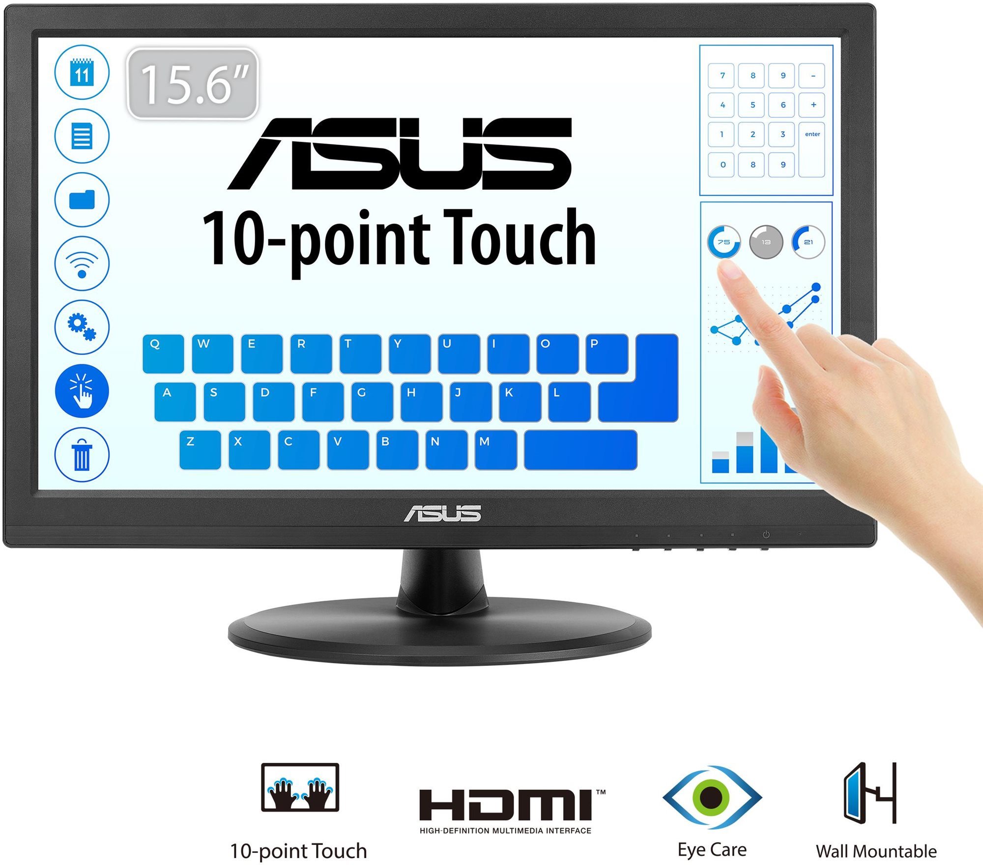 ASUS Touch VT168HR 39.6cm (16:9) WXGA HDMI