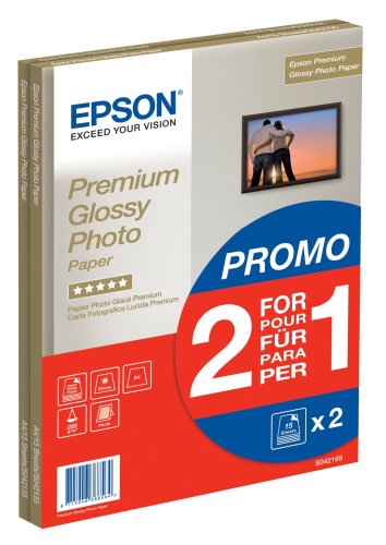 EPSON C13S042169 Premium Glossy Photo Paper, DIN A4, 255g/qm, 2x15 Blatt