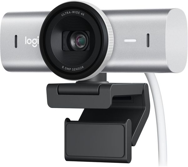 Logitech MX Brio Ultra Pale Grey, Webcam mit 4K für Zusammenarbeit und Streaming