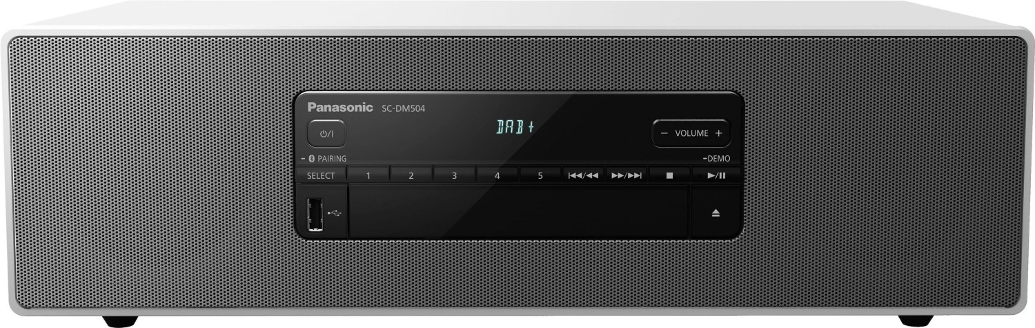 Panasonic SC-DM504EG-W Micro HiFi System mit 40W, CD, Bluetooth, DAB+, weiß
