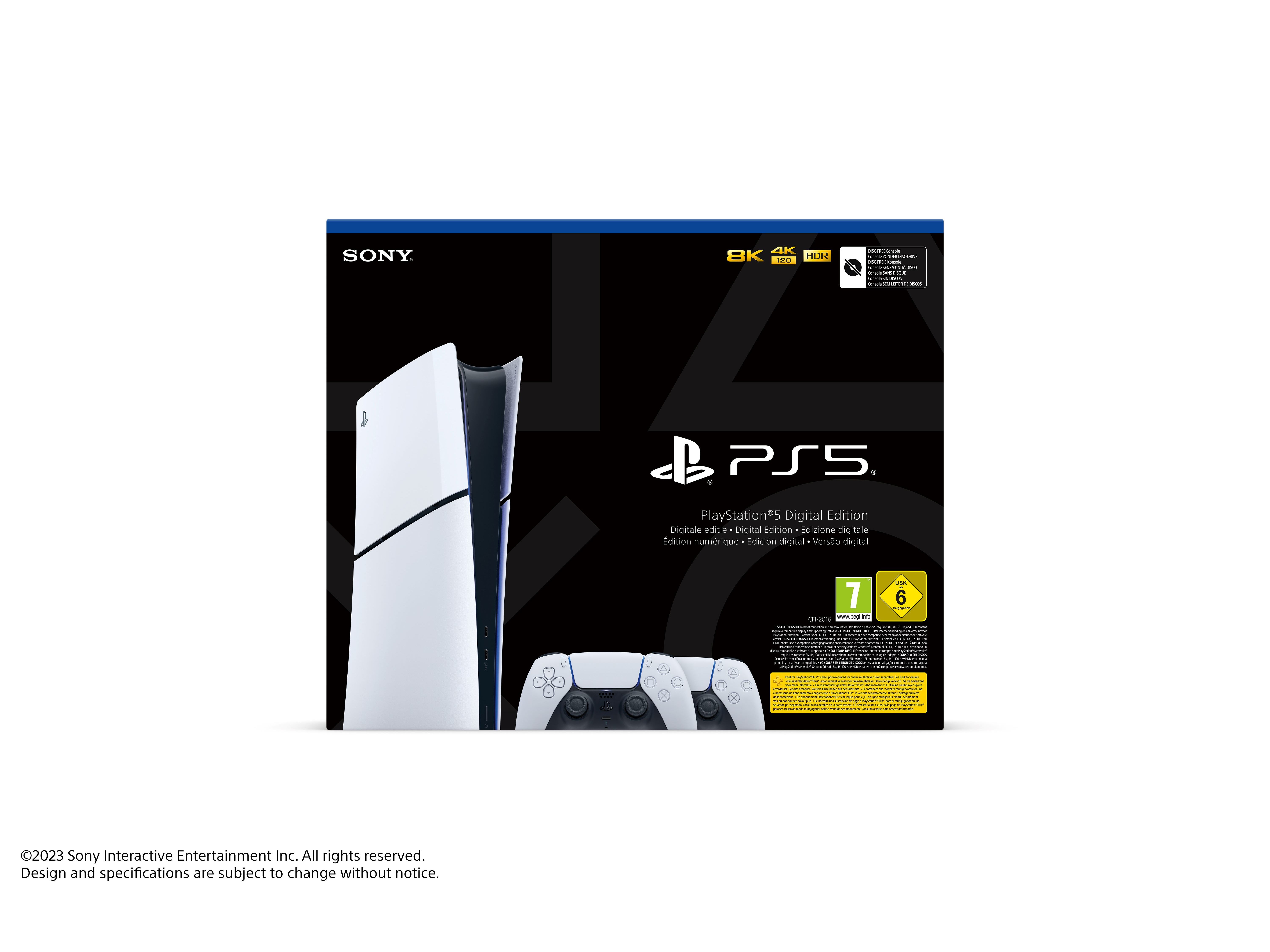 Sony PlayStation 5 Slim | Digital Edition | inkl. 2. Controller | 1000 GB