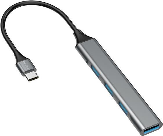 4smarts 4in1 Hub USB-C > 3x USB-A 2.0. 1x USB-A 3.0. spacegrau