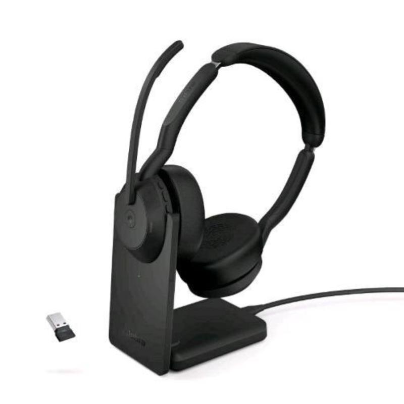 Jabra Evolve2 55 MS Stereo USB Headset schwarz USB-A Ladestation