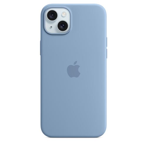 Silikon Case iPhone 15 Plus mit MagSafe (winterblau)