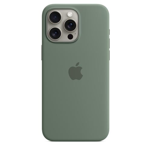 Apple Original iPhone 15 Pro Max Silicone Case mit MagSafe - Zypresse