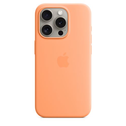 Apple Original iPhone 15 Pro Silicone Case mit MagSafe - Sorbet Orange